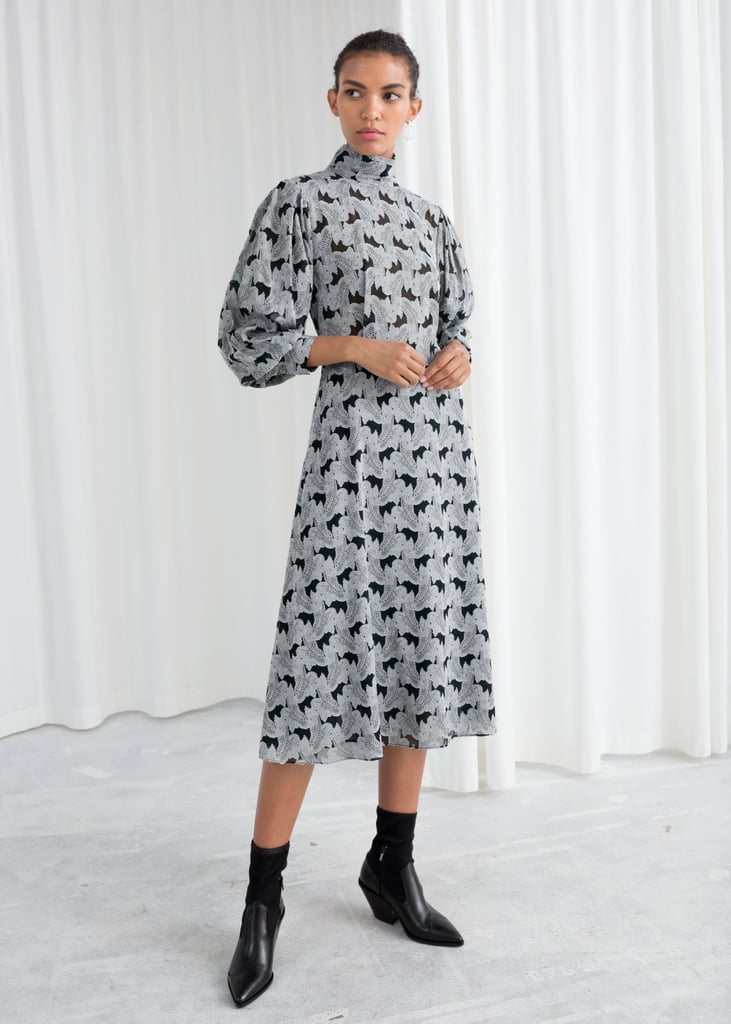 & Other Stories Turtleneck Jacquard Dress