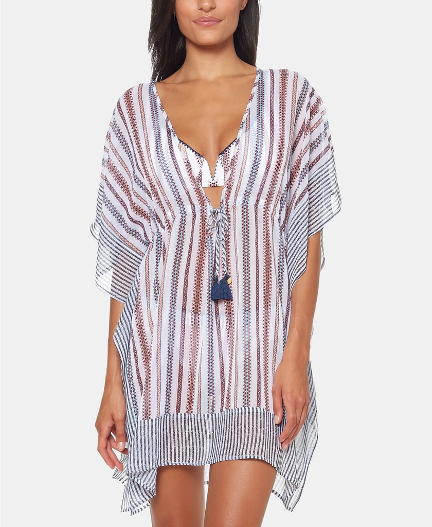 striped beach cover up