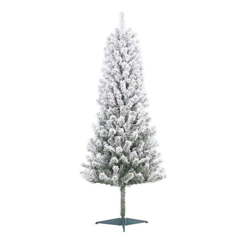 Holiday Time Un-Lit Snow-Flocked Pine Artificial Christmas Tree