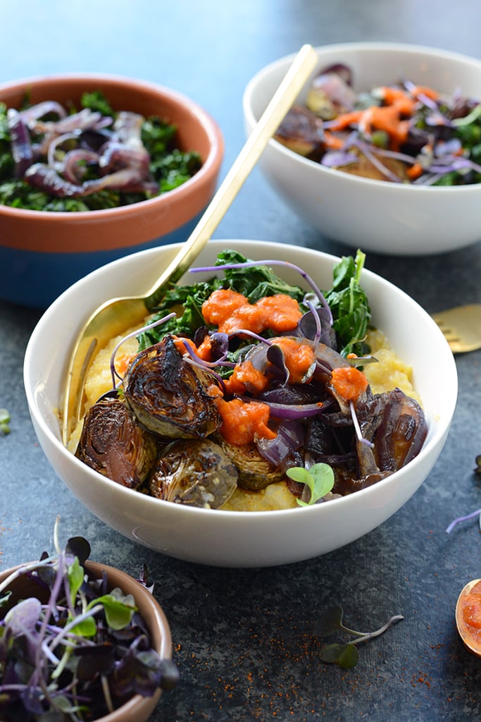 Roasted Brussels Sprouts Polenta Bowls