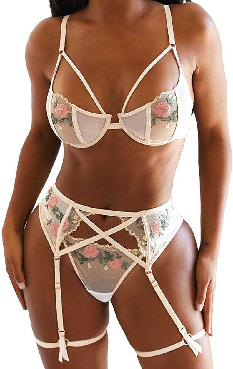 Embroidered Lingerie Set