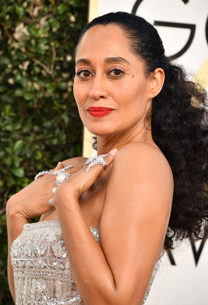 Tracee Ellis Ross's Low Ponytail at the Golden Globe Awards in 2017
