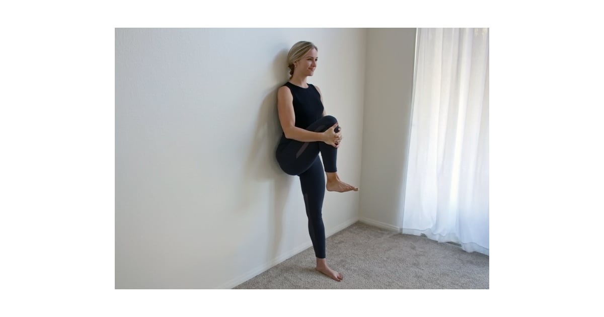 Knee-To-Chest — 30 seconds per side | Wall Stretches to ...