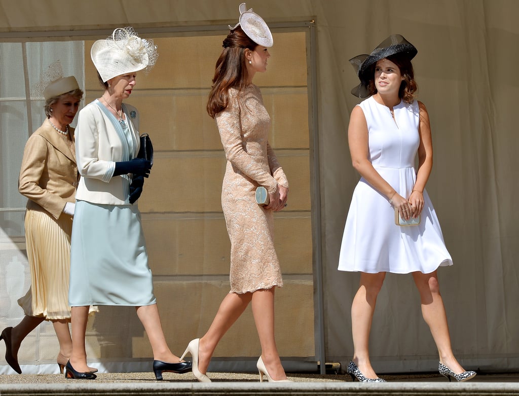 Princess Eugenie and Catherine, Duchess of Cambridge led the group at a Buckingham Palace garden party in June 2014.