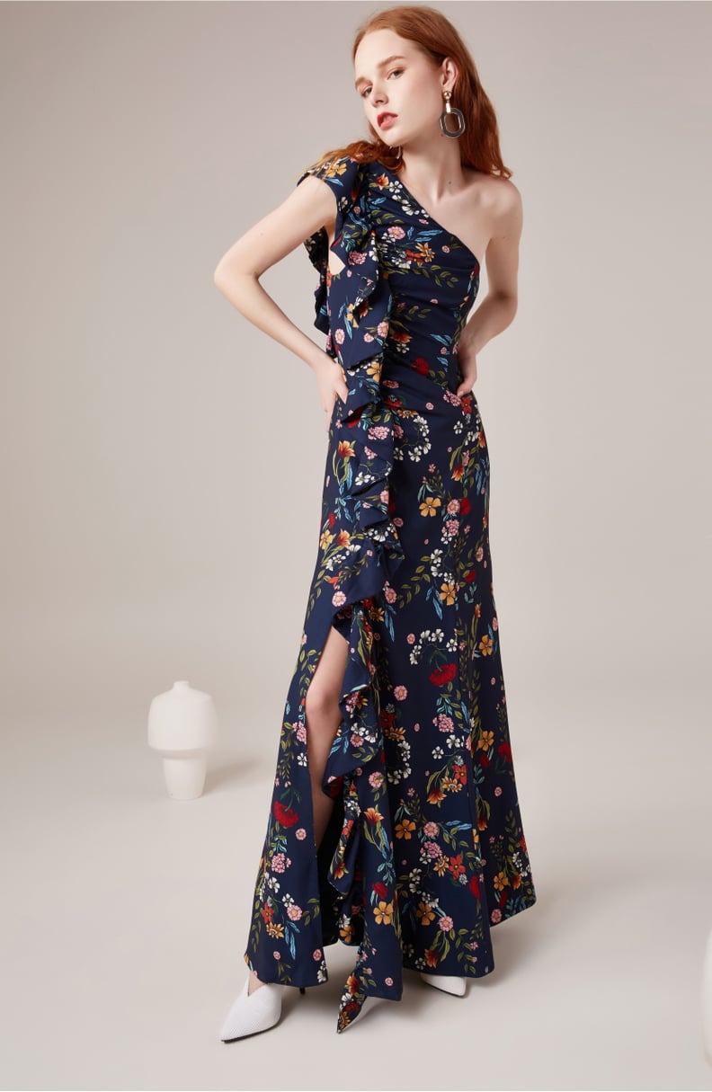 C/MEO Collective No Matter Floral One-Shoulder Gown