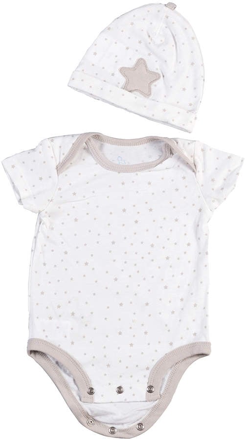 Living Textiles Baby Bodysuit & Beanie Gift Set