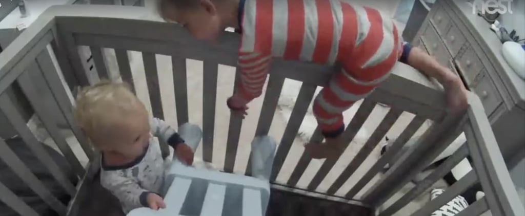 Toddler Helps His Baby Brother Out of His Crib