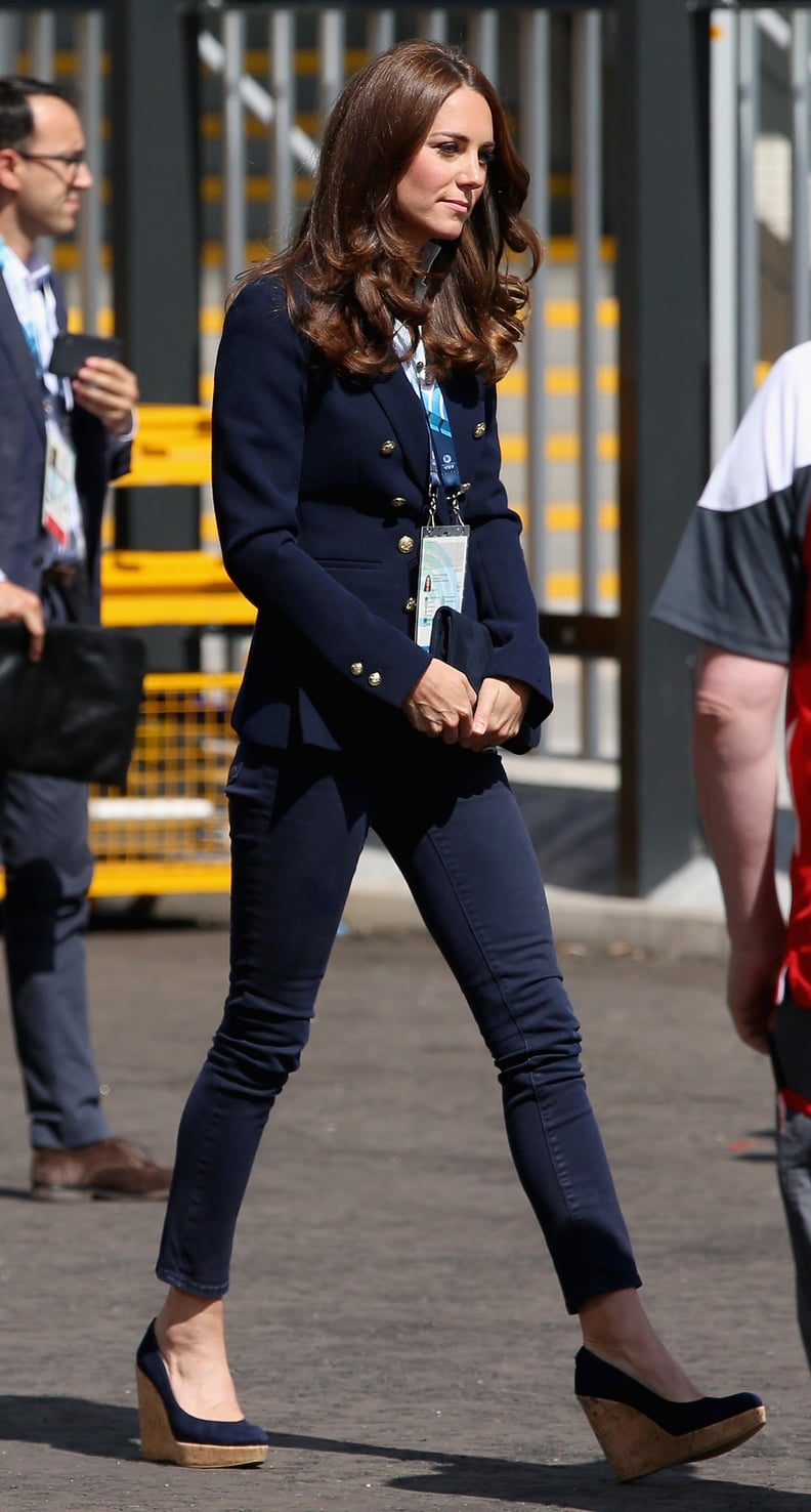 Kate Middleton Donned Her Favorite Stuart Weitzman Corkswoon Wedges at the Commonwealth Games