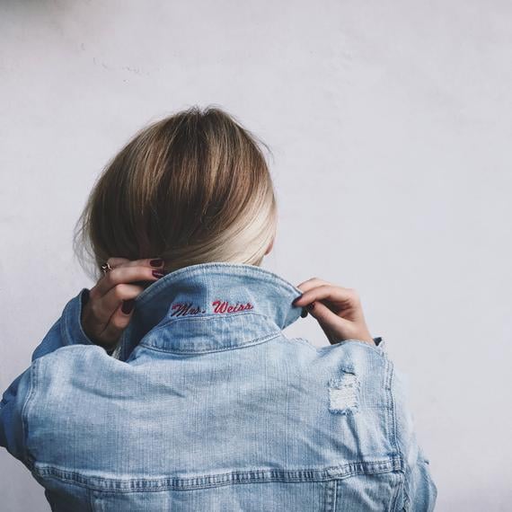 Bride Popped Collar Denim Jacket