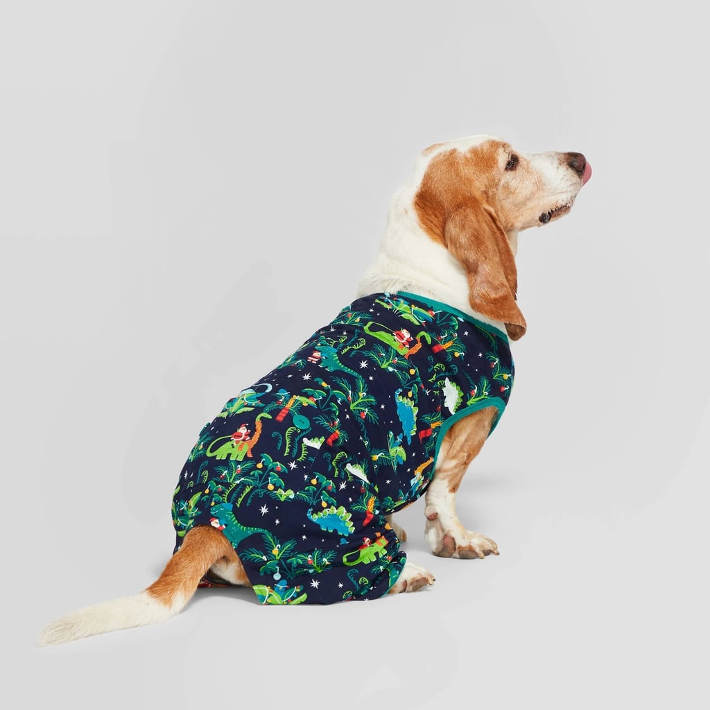 Holiday Dinosaur Print Pet Pajamas