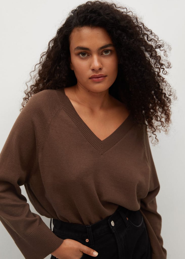 A Winter Closet Essential: Mango Organic V-Neck Sweater