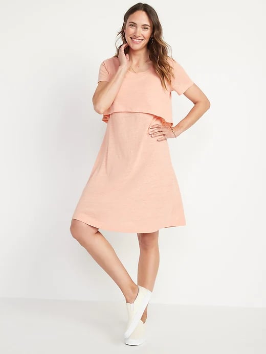 Old Navy Maternity Double-Layer Linen-Blend Jersey Nursing Dress