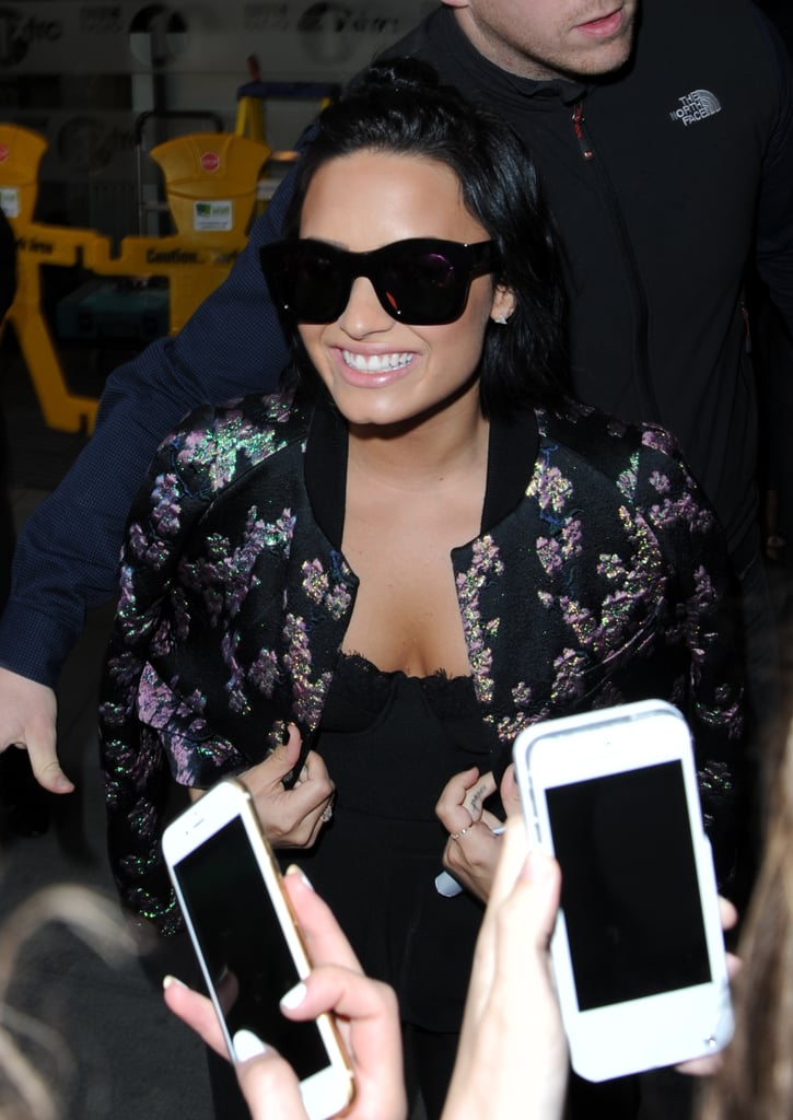 Demi Lovato Wears Leather Jacket