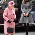 Kate Middleton's Gray Coat Was Artfully Chosen to Complement the Queen's Outfit