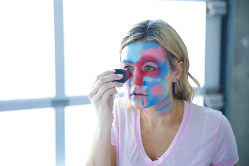 The mural reserves a lot of the red for around the eye area, so try to focus the color in that area.