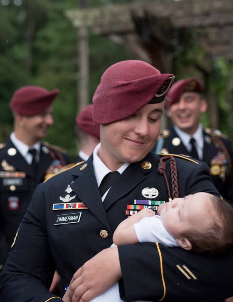Daughter of Fallen Soldier Photographed With Army Members