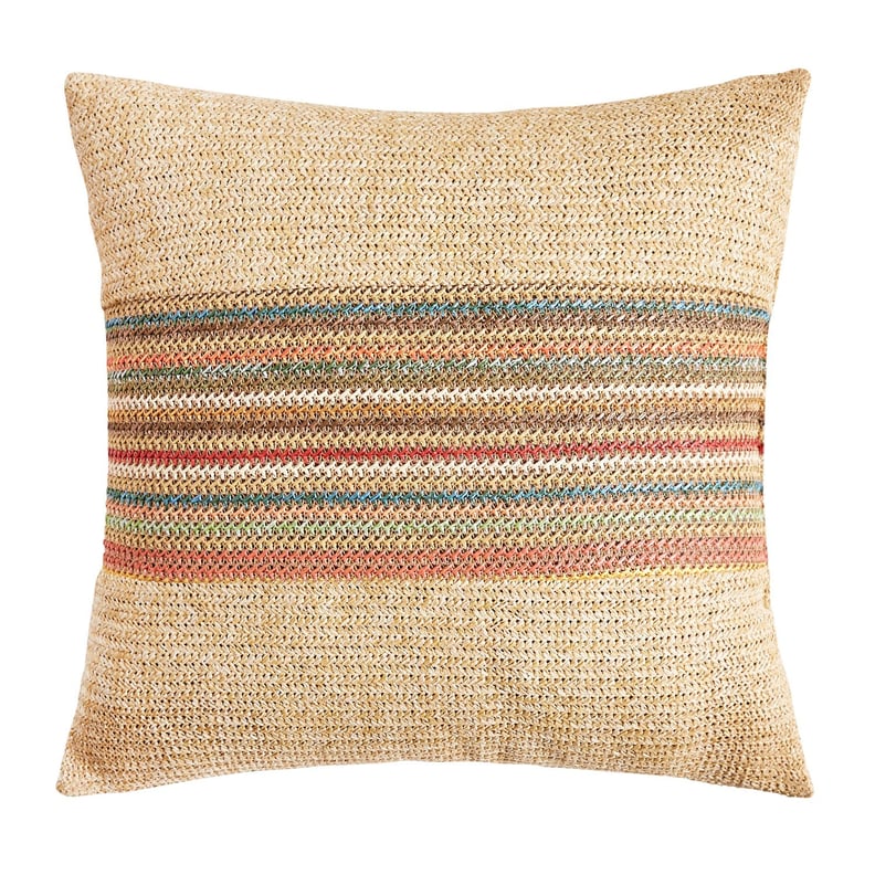 Multistriped Raffia Pillow