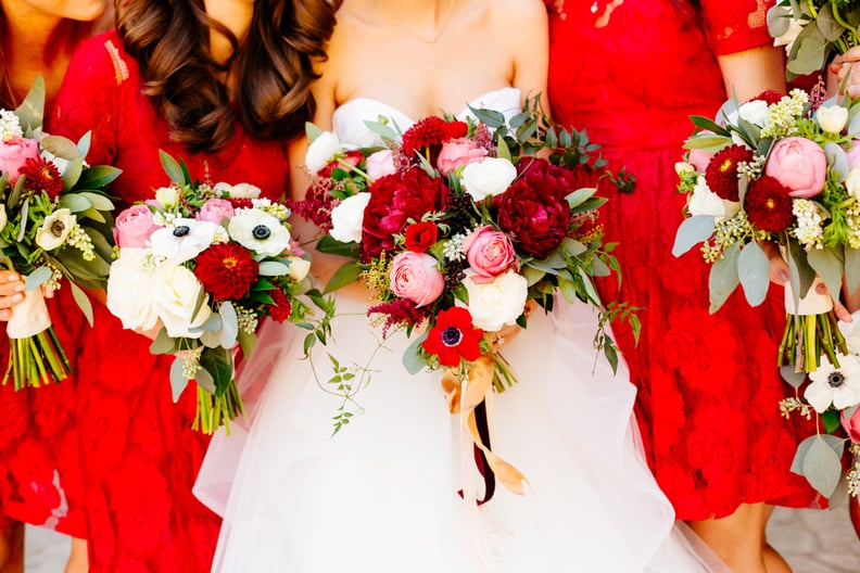 Let bouquets echo the color of your bridesmaids’ dresses.