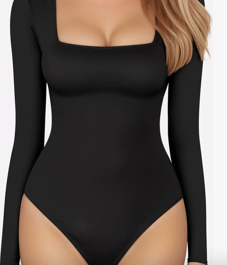 Mangopop Square Neck Bodysuit