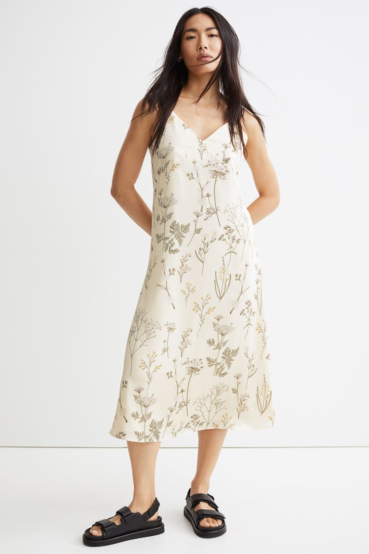 For Feminine Confidence Vneck Satin Dress Best Midi Dresses From H