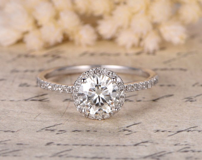 Charles & Colvard Moissanite Engagement Ring