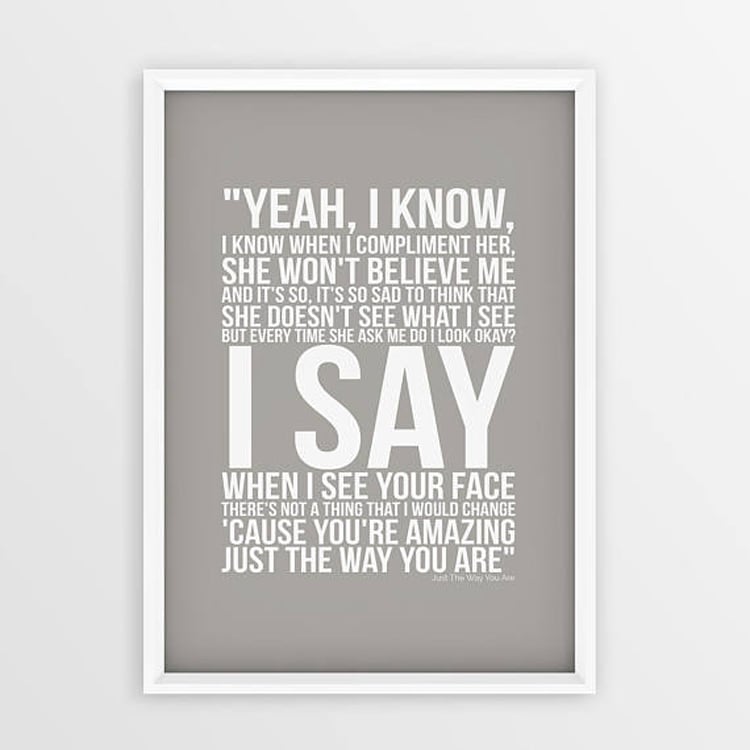 “Just the Way You Are” Lyric Print