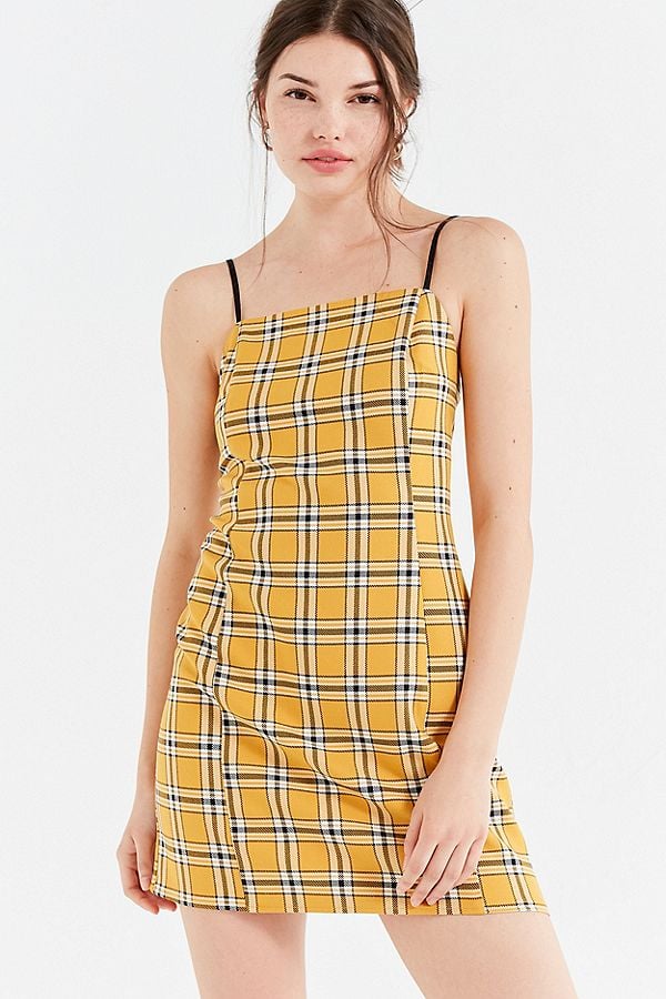 UO Checkered Mini Slip Dress