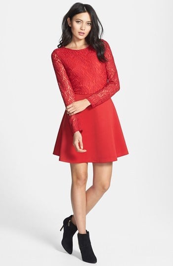 Glamorous Red Lace Dress