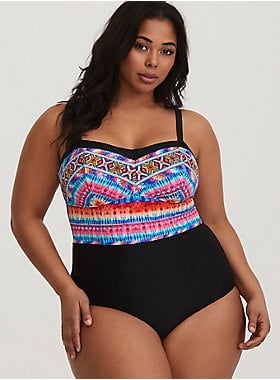 Torrid Multicolor Wireless One-Piece Swimsuit