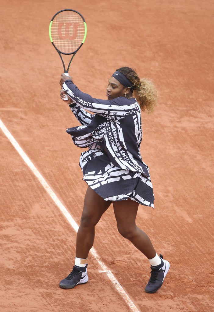 Serena Williams Off White Outfit With Text 2019 French Open