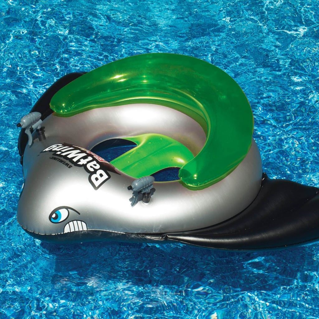 Swimline BatWing Fighter Squirt Water Blasters Ride On Inflatable Tube Set (Green Float)