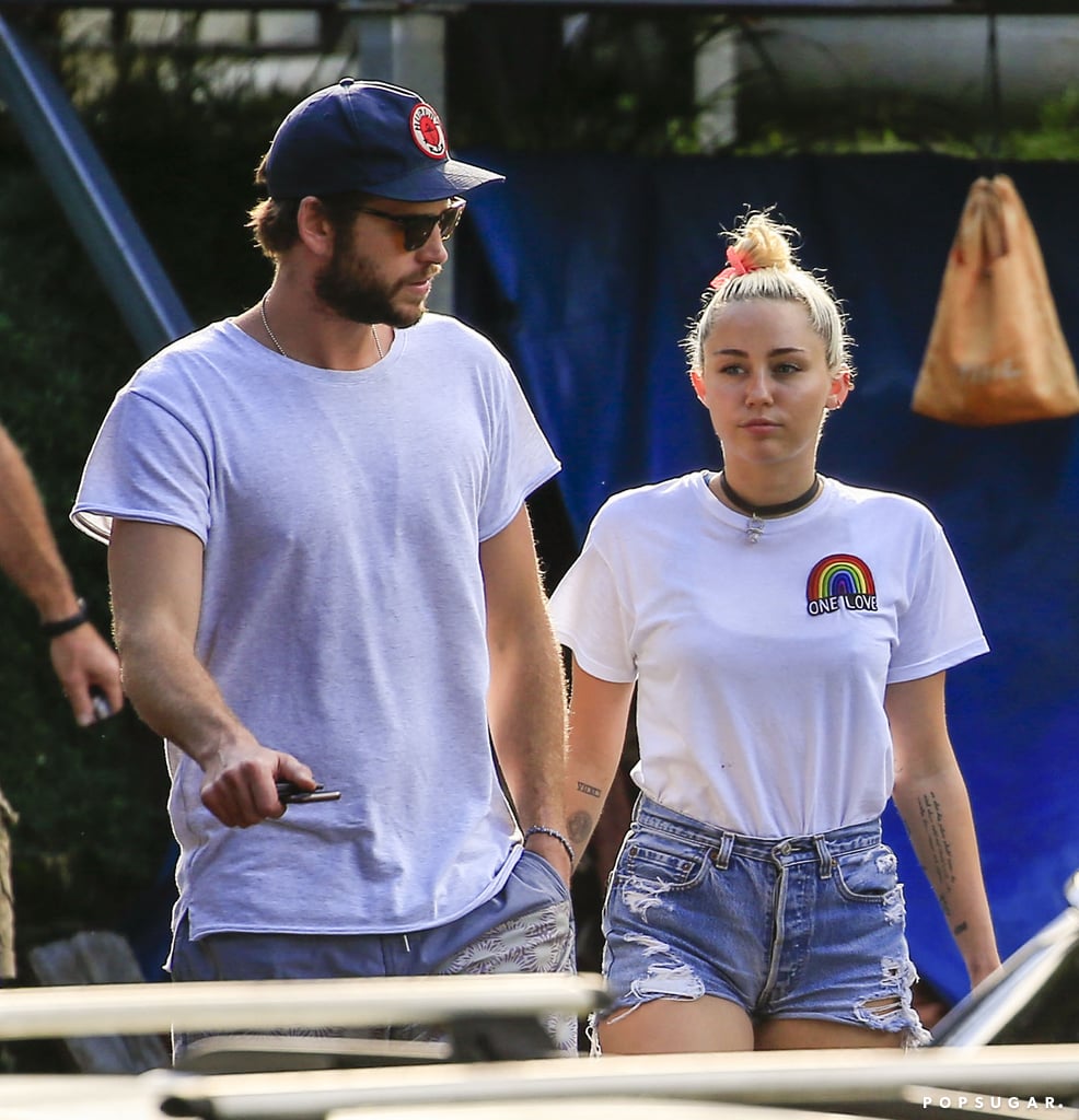 Miley Cyrus and Liam Hemsworth Having Lunch in Australia