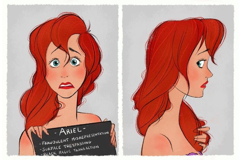 This Artist Reimagined Disney Princesses as Criminals in Mugshots, and Their Crimes Are Dark