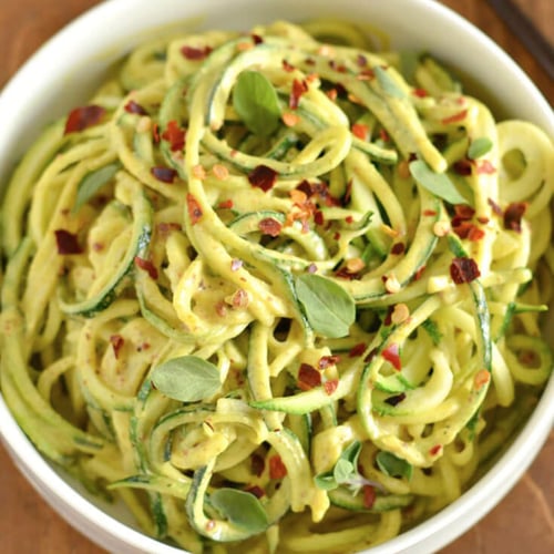 Paleo Carbonara Zoodles POPSUGAR Fitness