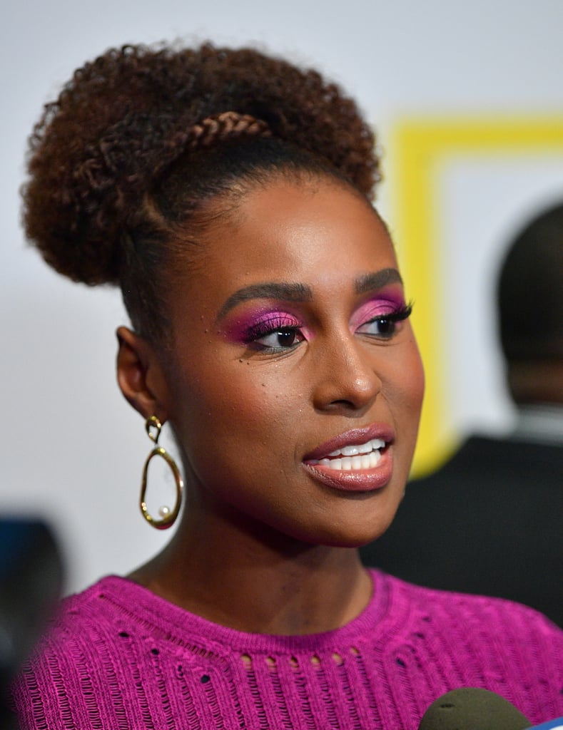 Issa Rae's Hot-Pink Eyeshadow and Braided Updo