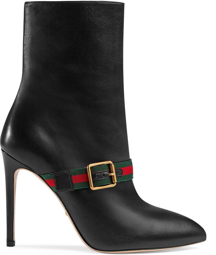 leather ankle boot with sylvie web dupe