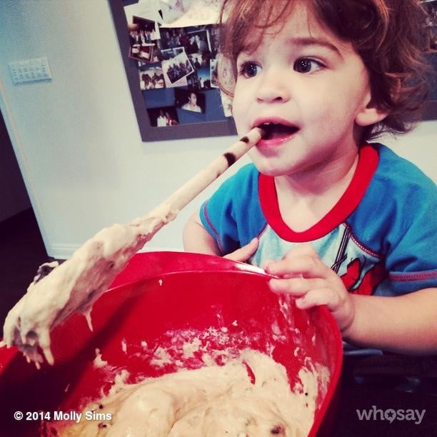 Brooks Stuber showed off his interesting way of mixing muffins.
Source: Instagram user mollybsims