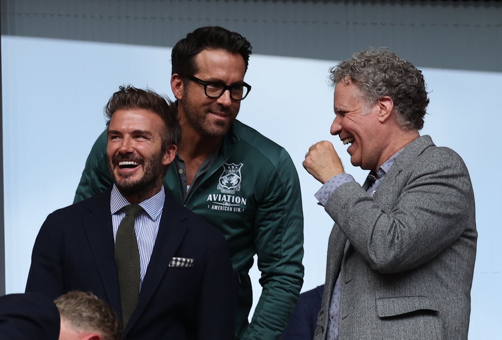David Beckham, Ryan Reynolds, and Will Ferrell Watching Wrexham FC
