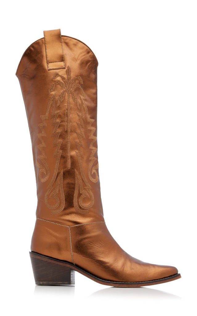 Johanna Ortiz Paradise Garden Metallic Leather Boots