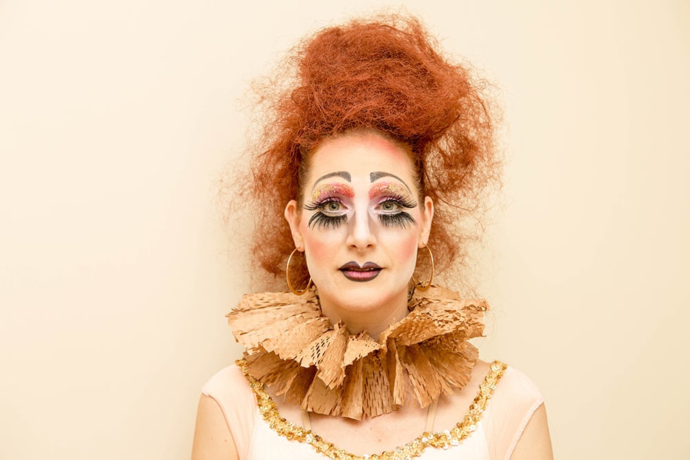PS: How was it a healing process for you?
F: As a ballerina, I was always told to make my body smaller or more perfect. One time at Trannyshack, I was in a number with Juanita Moore. Glamamore was measuring me for my outfit and said, "Oh, I'm in love with your proportions!" If a ballet teacher had said that to me, I would've been a lot happier as a teen. Those kinds of comments were so self-affirming. They were healing. Trannyshack was a space where all shapes, sizes, and colors were accepted. Hopefully a lot of people are listening to RuPaul's number one message on Drag Race: "If you can't love yourself, how the hell you gonna love somebody else?" That's a lesson we all need to learn.