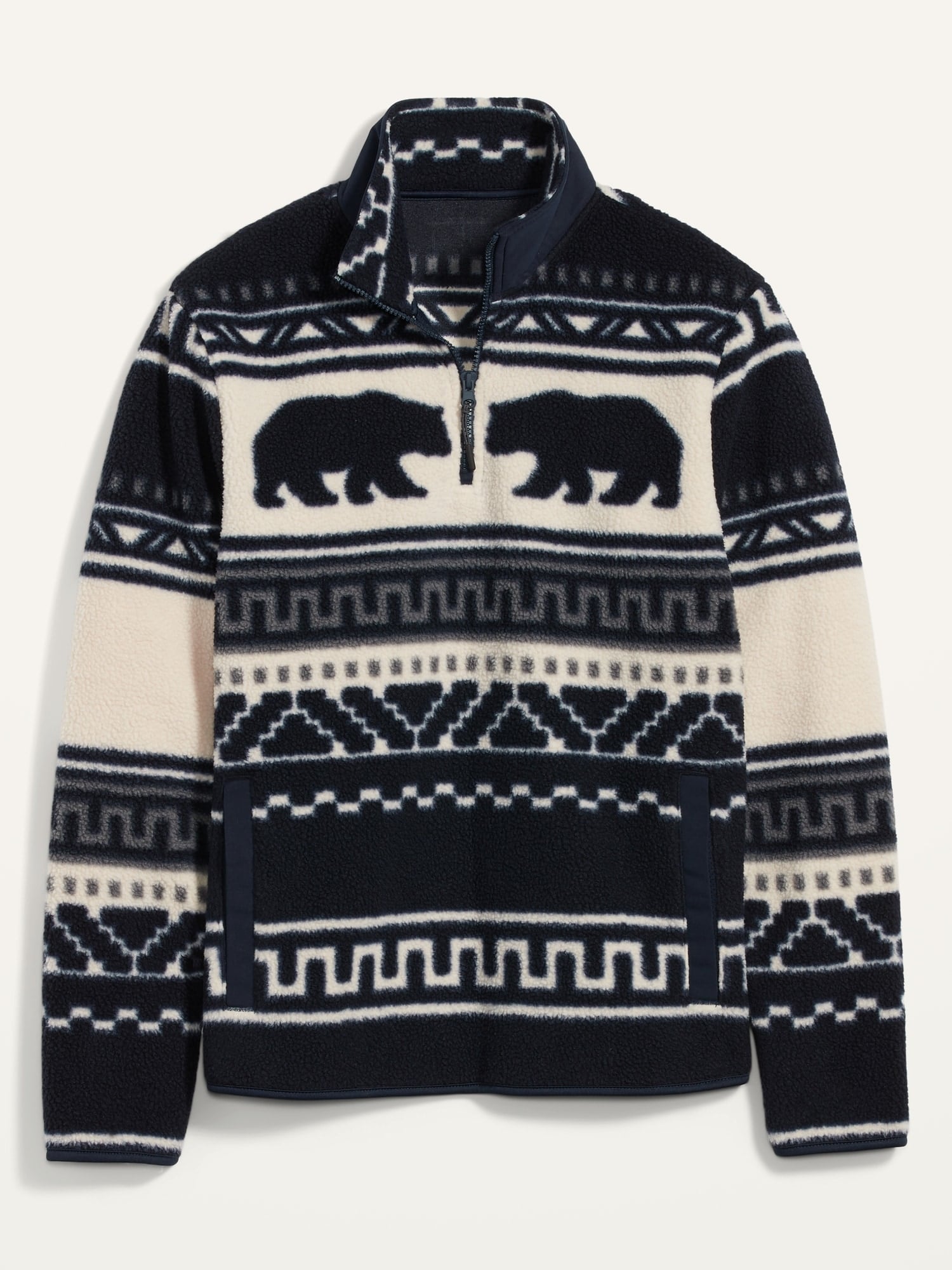 sherpa half zip sweater
