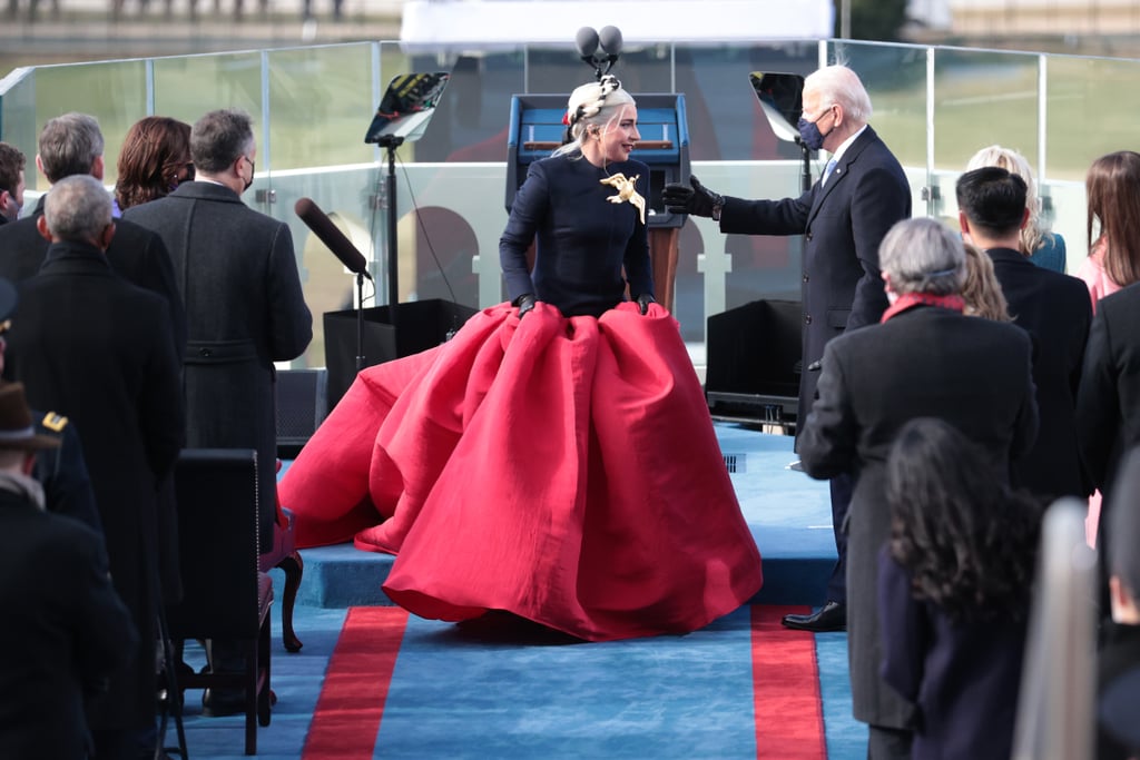 Lady Gaga Wore Custom Schiaparelli on Inauguration Day