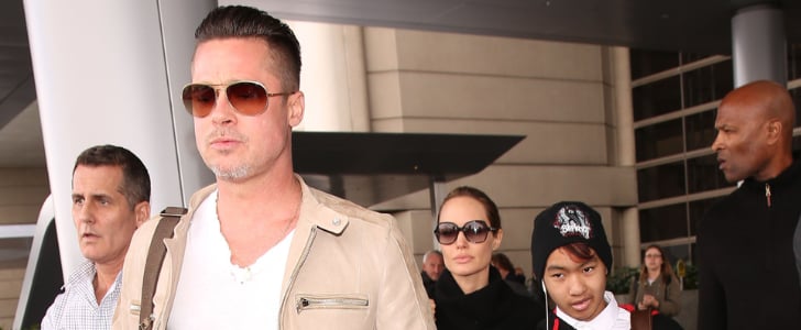Angelina Jolie, Brad Pitt, and Maddox at LAX
