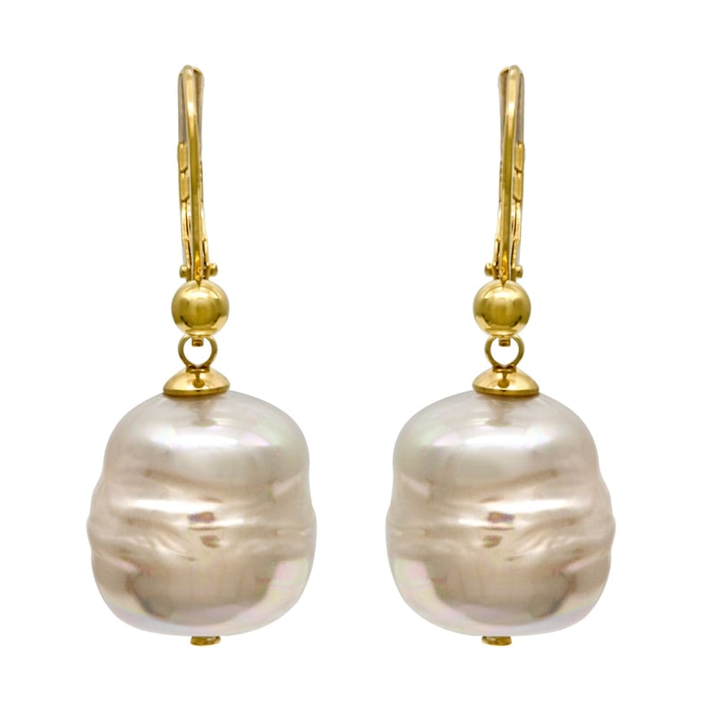 Majorica Baroque Manmade Organic Pearl Drop Earrings