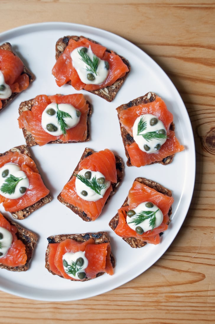 Gravlax and Crème Fraiche Toasts Hot and Cold Appetizer Recipes