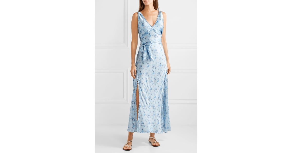 LoveShackFancy Kendall floral print silk satin maxi dress 26