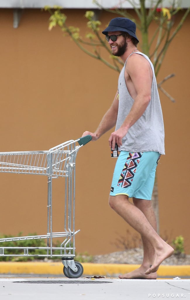 Liam Hemsworth in a Tank Top Shopping in Australia