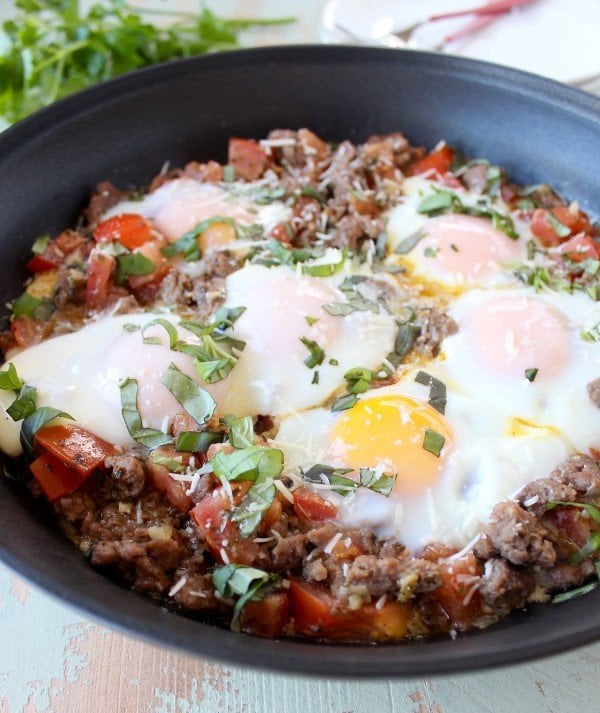 Italian Turkey and Egg Breakfast Skillet