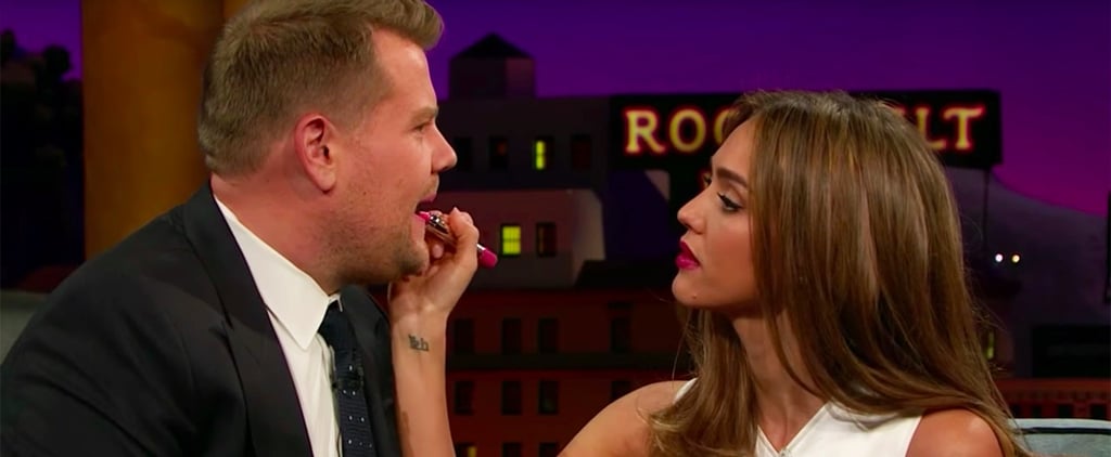 Jessica Alba Putting Lipstick on James Corden | Video