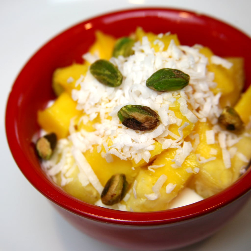 Mango and Pineapple With Shredded Coconut and Pistachios
